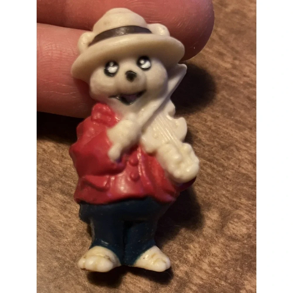 Nobel Hall Vintage Bear Log Cabin Refrigerator Magnet Set 3 Piece Fiddle Player